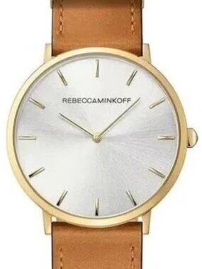Rebecca Minkoff Brown Leather Strap Watch